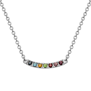 Family Curved Birthstone Necklace