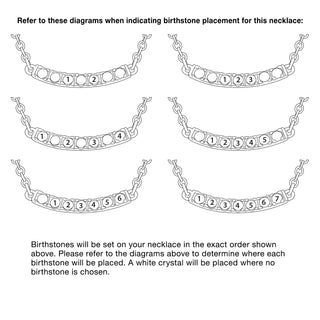 Sterling Silver Family Curved Birthstone Necklace
