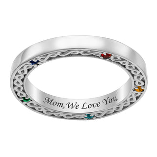 Infinity Engraved Birthstone Band