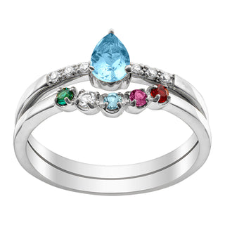 Sterling Silver Mother's and Family Birthstone Ring