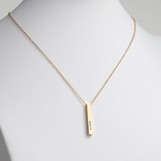 14K Gold Plated 3 Zodiac Symbol and Name 4 Sided Bar