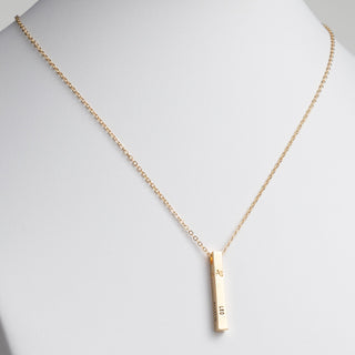 14K Gold Plated 3 Zodiac and Name 4 Sided Bar