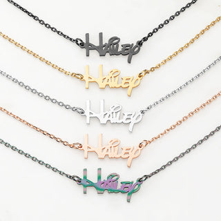 Stainless Steel Whimsical  Name Necklace