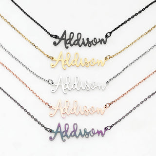 Stainless steel handwritten name necklace