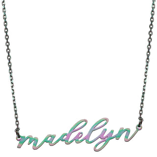Stainless Steel Handwritten Lowercase Script Name Necklace