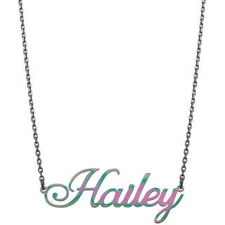 Stainless Steel Fancy Script Name Necklace