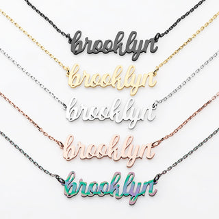 Stainless Steel Lowercase Script Name Necklace