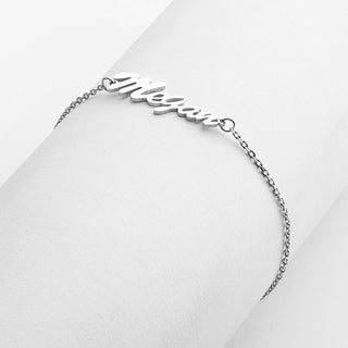 Stainless Steel Script Name Bracelet