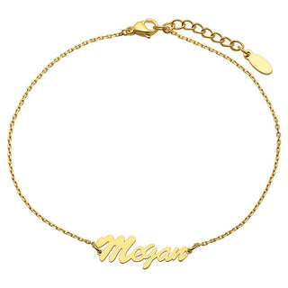 Stainless Steel Script Name Anklet