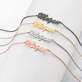 Stainless Steel Script Name Anklet