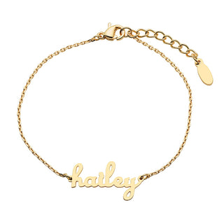 Stainless Steel Lowercase Script Name Bracelet