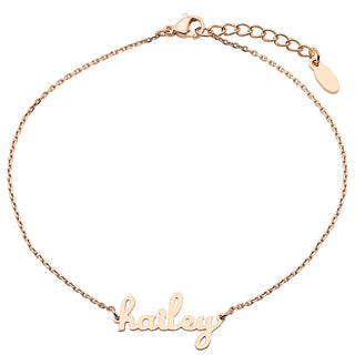 Stainless Steel Lowercase Script Name Anklet