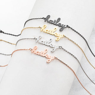 Stainless Steel Lowercase Script Name Anklet