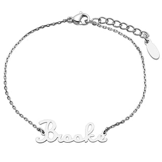 Stainless Steel Fancy Script Name Bracelet