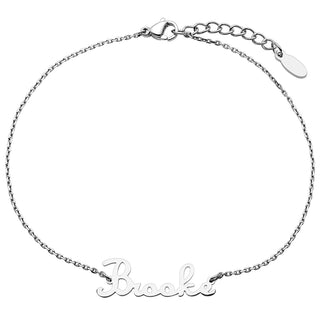 Stainless Steel Fancy Script Name Anklet