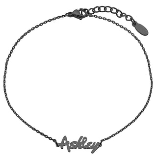 Stainless Steel Bold Name Anklet