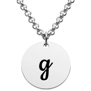 Personalized Engraved Flower and Initial Disc Necklace
