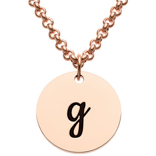Personalized Engraved Flower and Initial Disc Necklace