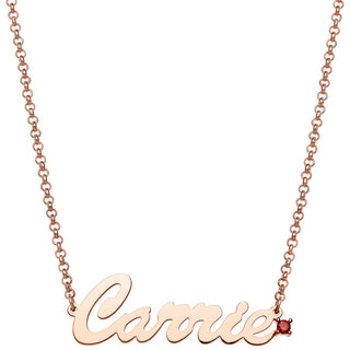 Personalized Script Name with Birthstone Accent Necklace