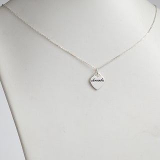 Sterling Silver Engraved Double Heart Necklace