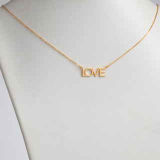 14K Gold over Sterling Love Station Necklace