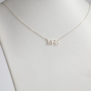 Sterling Silver Mrs Station Necklace