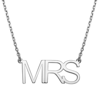 Sterling Silver Mrs Station Necklace