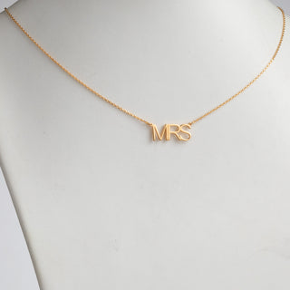 14K Gold over Sterling Mrs Station Necklace