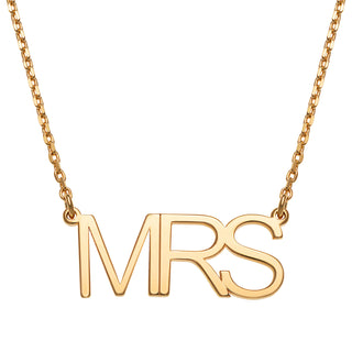 14K Gold over Sterling Mrs Station Necklace