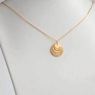 14K Gold over Sterling Graduation Nesting Circles Necklace