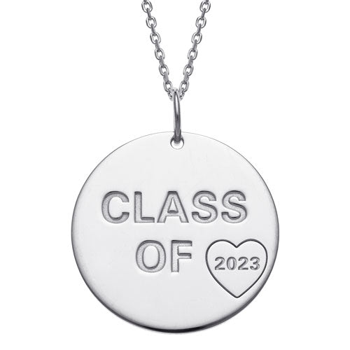 Sterling Silver Graduation Class of Disc Pendant – Limoges Jewelry