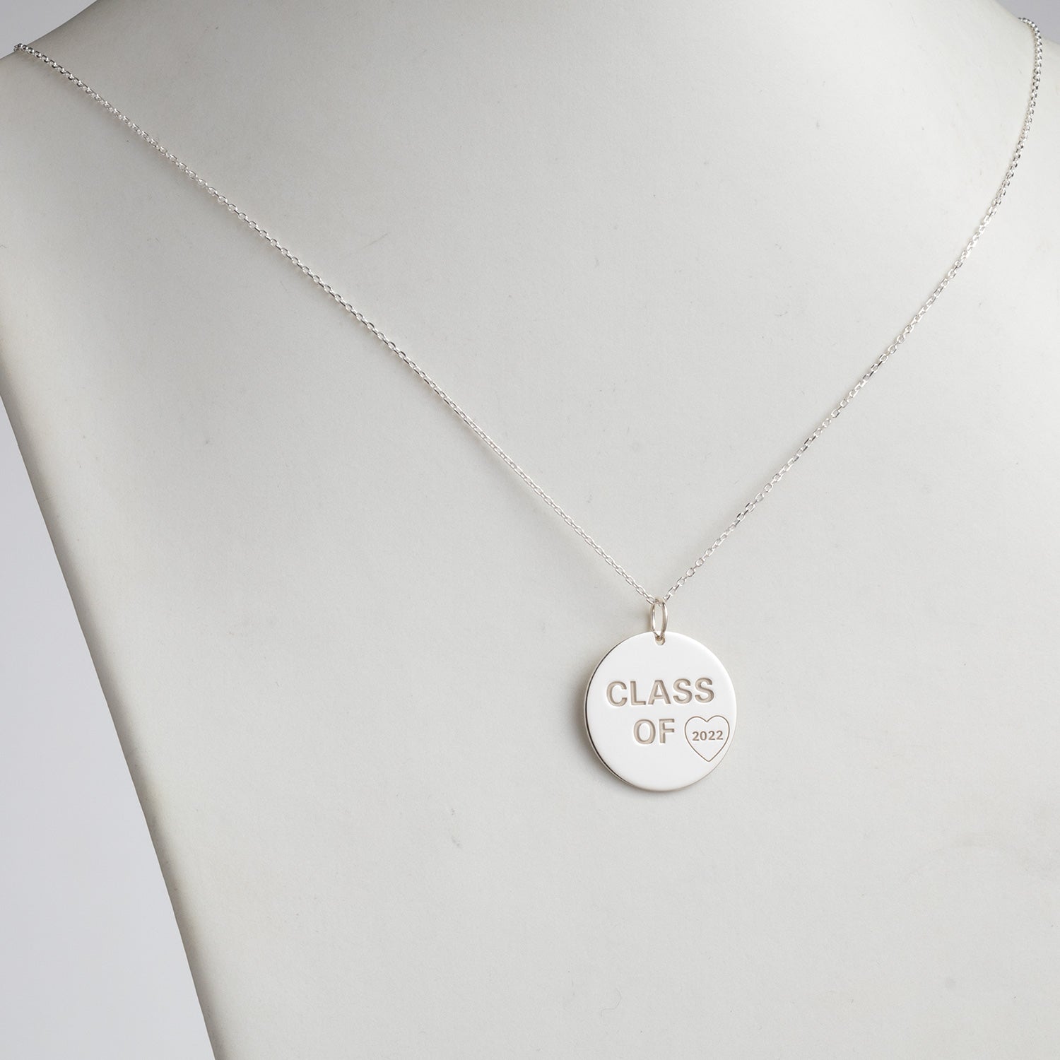 Sterling Silver Graduation Class of Disc Pendant – Limoges Jewelry