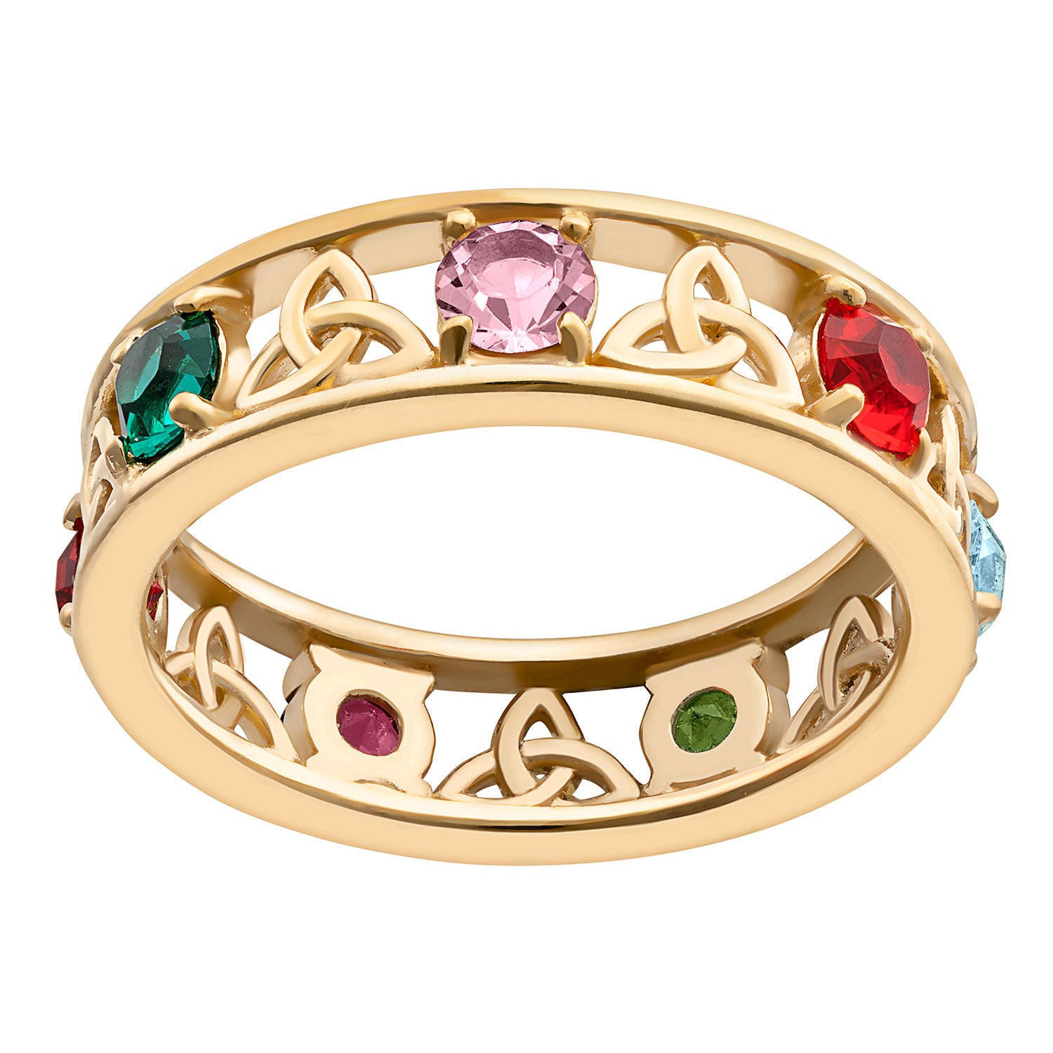 Gold over Sterling Family Celtic Birthstone Ring Limoges Jewelry