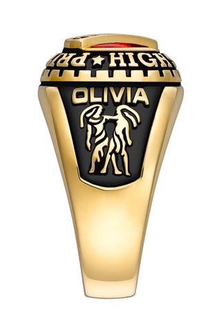 Ladies' 14K Gold Plated Celebrium Bridge Birthstone Class Ring