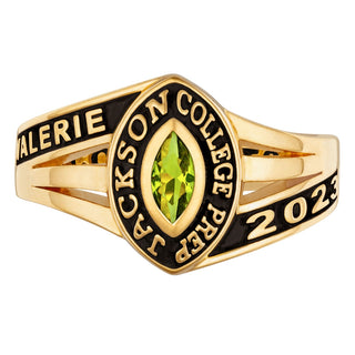 Ladies' 14K Gold Plated Celebrium Marquise Tailored Class Ring