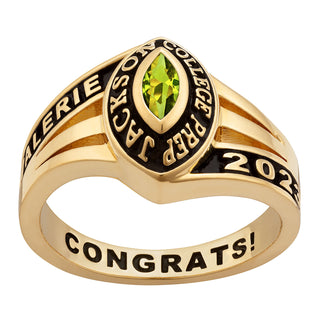 Ladies' 14K Gold Plated Celebrium Marquise Tailored Class Ring