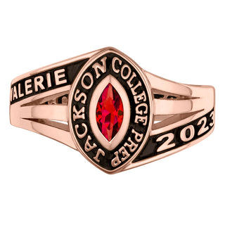 Ladies Rose Gold CELEBRIUM Marquise Birthstone Class Ring