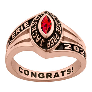 Ladies Rose Gold CELEBRIUM Marquise Birthstone Class Ring