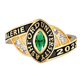 Ladies' Class Ring in Gold Over Celebrium Marquise Birthstone