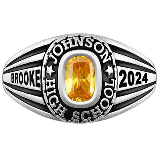 Ladies' Platinum Over Celebrium Traditional Class Ring