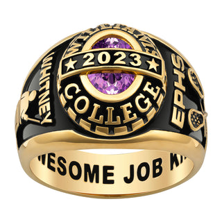 Ladies' 14K Gold over Sterling Birthstone Class Ring