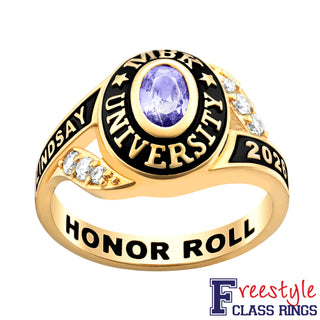 Ladies' Gold Celebrium Birthstone Traditional Class Ring