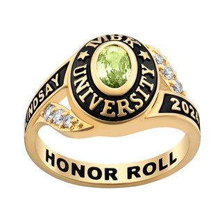 Ladies' Gold Celebrium Birthstone Traditional Class Ring
