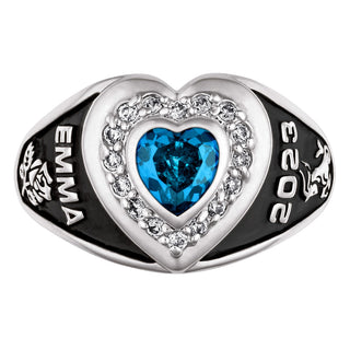 Ladies' Class Ring in Platinum Plate Over Celebrium
