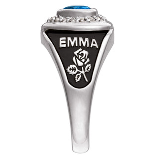 Ladies' Class Ring in Platinum Plate Over Celebrium