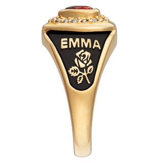 Ladies' 14K Gold over Sterling  CZ Heart Class Ring