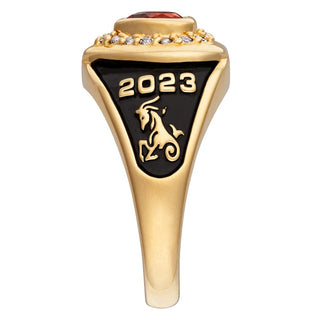 Ladies' 14K Gold over Sterling  CZ Heart Class Ring