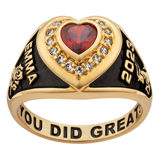 Ladies' 14K Gold over Sterling  CZ Heart Class Ring