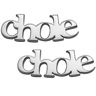 10K White Gold Personalized Name Crawler Button Earring