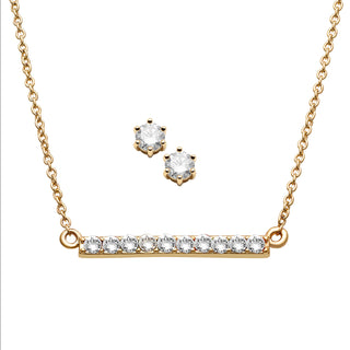Family Bar Birthstone Pendant with CZ Studs